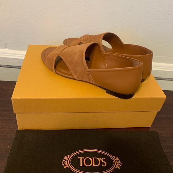 Tod’s soft leather upper/leather lining  stylish sandal size EU 37 or US 7 - Picture 4 of 10